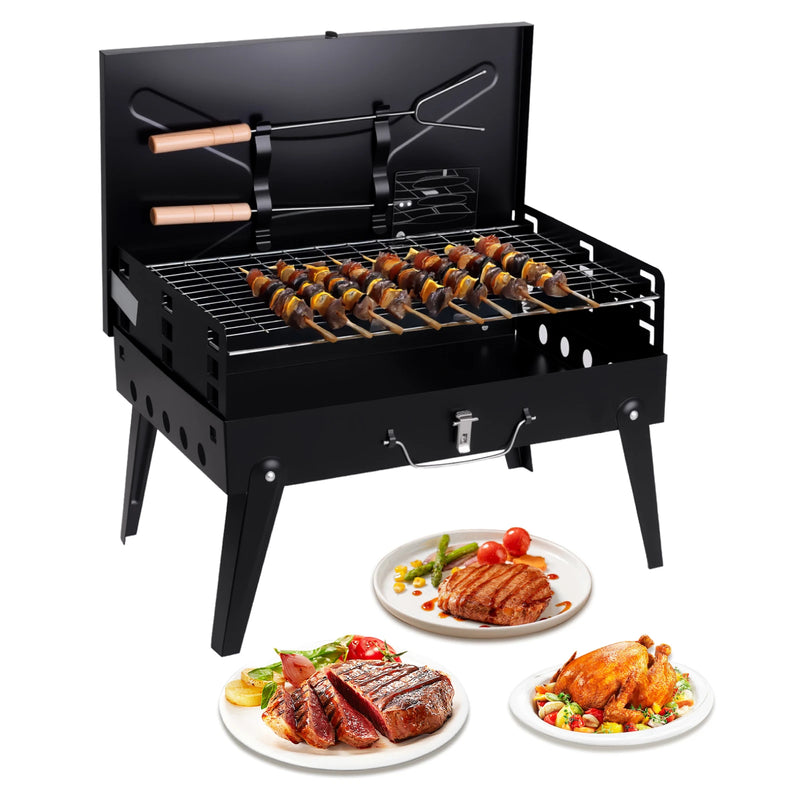 ๐ฅ Portable Charcoal Grill โ Foldable BBQ Grill with Adjustable Heights, Compact & Easy to Clean for Camping, Tailgating, and Outdoor Cooking