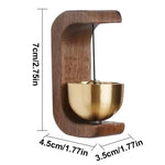 🔔 Magnetic Wooden Door Entrance Bell – Rustic Brass Door Chime for Home & Shop
