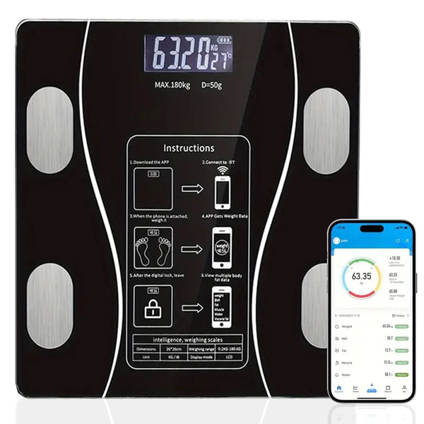 ⚖️ Smart Body Fat Scale – Wireless LED Digital Weight & Body Composition Analyzer with CE Certification