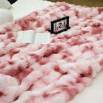 Bubble Fleece Blanket – Ultra Soft Rabbit Fur Throw, Cozy & Fluffy Decorative Blanket for Couch & Bed