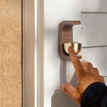 🔔 Magnetic Wooden Door Entrance Bell – Rustic Brass Door Chime for Home & Shop