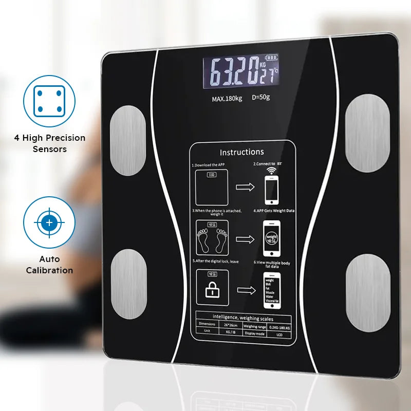 ⚖️ Smart Body Fat Scale – Wireless LED Digital Weight & Body Composition Analyzer with CE Certification