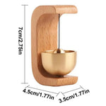 🔔 Magnetic Wooden Door Entrance Bell – Rustic Brass Door Chime for Home & Shop