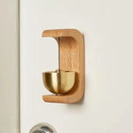 🔔 Magnetic Wooden Door Entrance Bell – Rustic Brass Door Chime for Home & Shop