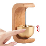 🔔 Magnetic Wooden Door Entrance Bell – Rustic Brass Door Chime for Home & Shop