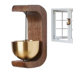 🔔 Magnetic Wooden Door Entrance Bell – Rustic Brass Door Chime for Home & Shop